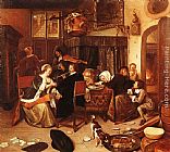 Jan Steen The Dissolute Household painting